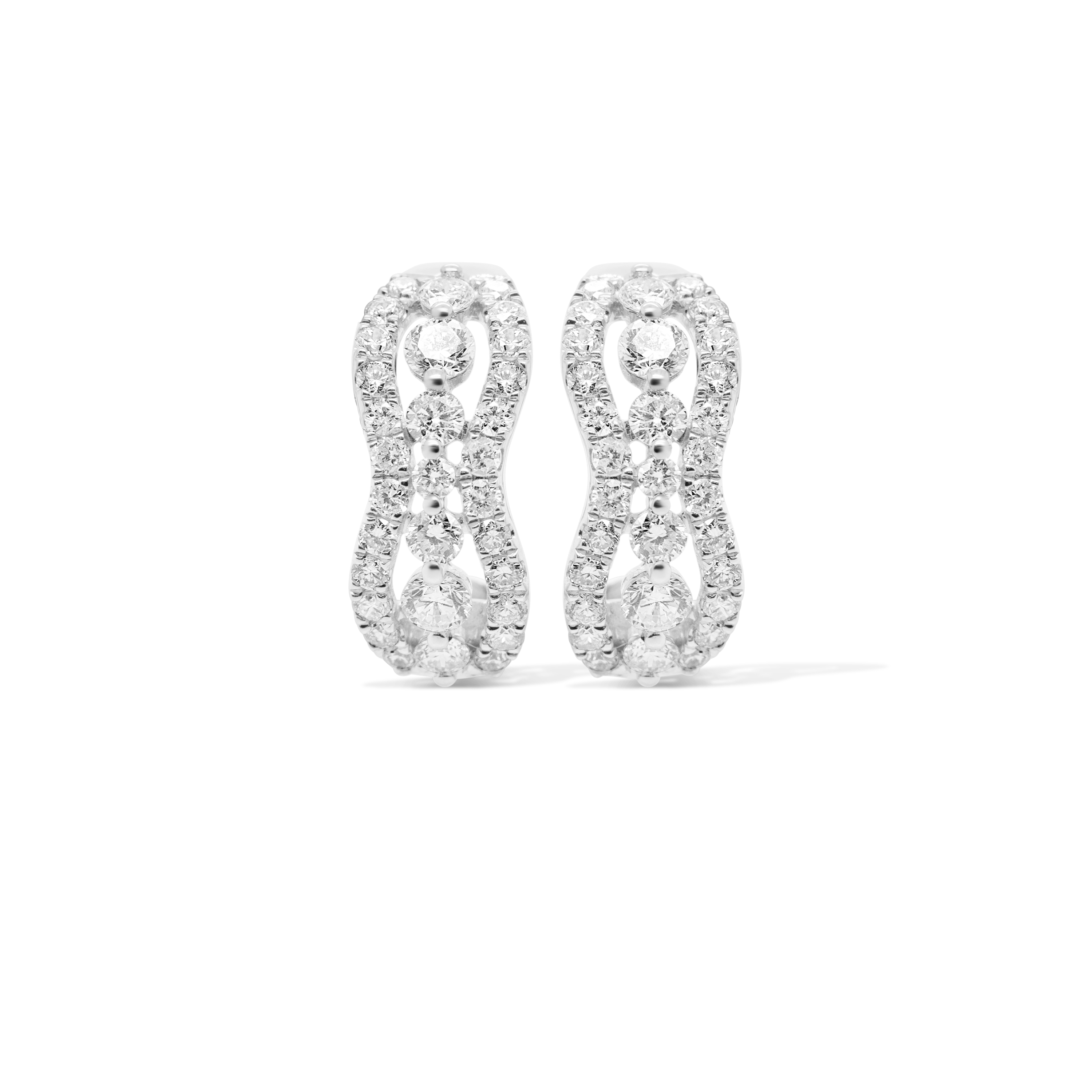 Diamond Hoop Earrings 0.95 ct. 14K White Gold